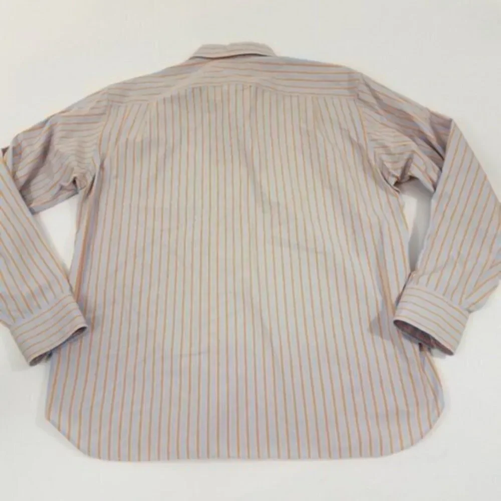 J crew mens button front shirt striped blue orange‎